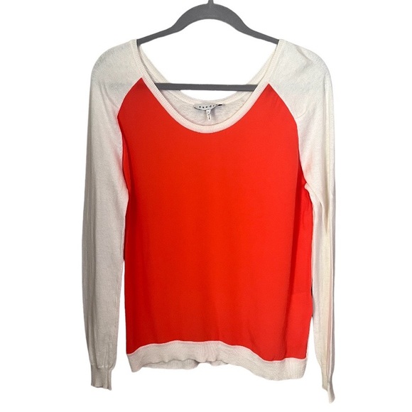 Sandro Color Block Silk Cotton Cashmere Lightweight Sweater Casual Knit - Picture 1 of 11